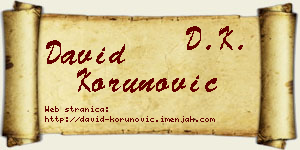 David Korunović vizit kartica